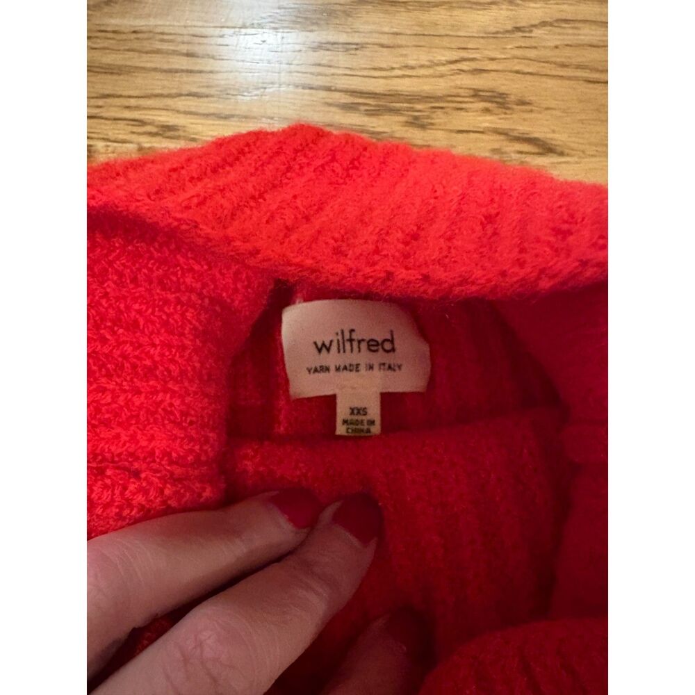 Aritzia Wilfred Montpellier Turtleneck Sweater, Red, 100% Wool, Size XXS